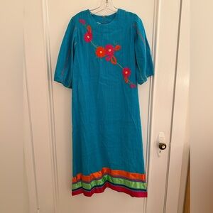 Vintage Dress with Floral Embroidery